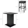 imageBest Choice Products 5Piece Outdoor Wicker Bar Table Set for Patio Poolside Backyard wBuiltin Bottle Opener Hidden Storage Shelf Metal Tabletop 4 Stools  BrownBlack