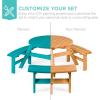 imageBest Choice Products 6Person Circular Outdoor Wooden Picnic Table for Patio Backyard Garden DIY w 3 Builtin Benches 500lb Capacity  NaturalNatural