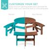 imageBest Choice Products 6Person Circular Outdoor Wooden Picnic Table for Patio Backyard Garden DIY w 3 Builtin Benches 500lb Capacity  NaturalWalnut Brown