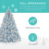 imageBest Choice Products 6ft PreLit Christmas Tree Premium Hinged Artificial Pine Lighted Holiday Tree for Home Office w 1000 Branch Tips 250 Lights Metal Hinges Foldable BaseIce Blue