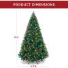 imageBest Choice Products 6ft PreLit Christmas Tree Premium Hinged Artificial Pine Lighted Holiday Tree for Home Office w 1000 Branch Tips 250 Lights Metal Hinges Foldable BaseMulticolor Lights