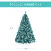 imageBest Choice Products 6ft PreLit Christmas Tree Premium Hinged Artificial Pine Lighted Holiday Tree for Home Office w 1000 Branch Tips 250 Lights Metal Hinges Foldable BasePeacock Blue