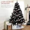 imageBest Choice Products 6ft PreLit Christmas Tree Premium Hinged Artificial Pine Lighted Holiday Tree for Home Office w 1000 Branch Tips 250 Lights Metal Hinges Foldable BaseBlack