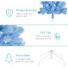 imageBest Choice Products 6ft PreLit Christmas Tree Premium Hinged Artificial Pine Lighted Holiday Tree for Home Office w 1000 Branch Tips 250 Lights Metal Hinges Foldable BaseBaby Blue