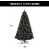 imageBest Choice Products 6ft PreLit Christmas Tree Premium Hinged Artificial Pine Lighted Holiday Tree for Home Office w 1000 Branch Tips 250 Lights Metal Hinges Foldable BaseBlack