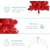 imageBest Choice Products 6ft PreLit Christmas Tree Premium Hinged Artificial Pine Lighted Holiday Tree for Home Office w 1000 Branch Tips 250 Lights Metal Hinges Foldable BaseRed