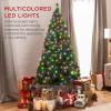 imageBest Choice Products 6ft PreLit Christmas Tree Premium Hinged Artificial Pine Lighted Holiday Tree for Home Office w 1000 Branch Tips 250 Lights Metal Hinges Foldable BaseMulticolor Lights