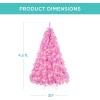 imageBest Choice Products 6ft PreLit Christmas Tree Premium Hinged Artificial Pine Lighted Holiday Tree for Home Office w 1000 Branch Tips 250 Lights Metal Hinges Foldable BasePink