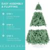 imageBest Choice Products 6ft PreLit Christmas Tree Premium Hinged Artificial Pine Lighted Holiday Tree for Home Office w 1000 Branch Tips 250 Lights Metal Hinges Foldable BaseSage Green