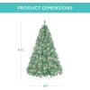 imageBest Choice Products 6ft PreLit Christmas Tree Premium Hinged Artificial Pine Lighted Holiday Tree for Home Office w 1000 Branch Tips 250 Lights Metal Hinges Foldable BaseSage Green
