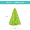imageBest Choice Products 6ft PreLit Christmas Tree Premium Hinged Artificial Pine Lighted Holiday Tree for Home Office w 1000 Branch Tips 250 Lights Metal Hinges Foldable BaseLime Green