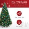 imageBest Choice Products 6ft PreLit Christmas Tree Premium Hinged Artificial Pine Lighted Holiday Tree for Home Office w 1000 Branch Tips 250 Lights Metal Hinges Foldable BaseMulticolor Lights