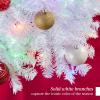 imageBest Choice Products 6ft PreLit Christmas Tree Premium Hinged Artificial Pine Lighted Holiday Tree for Home Office w 1000 Branch Tips 250 Lights Metal Hinges Foldable BaseWhite