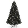 imageBest Choice Products 6ft PreLit Christmas Tree Premium Hinged Artificial Pine Lighted Holiday Tree for Home Office w 1000 Branch Tips 250 Lights Metal Hinges Foldable BaseBlack