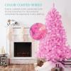 imageBest Choice Products 6ft PreLit Christmas Tree Premium Hinged Artificial Pine Lighted Holiday Tree for Home Office w 1000 Branch Tips 250 Lights Metal Hinges Foldable BaseBurgundy