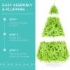 imageBest Choice Products 6ft PreLit Christmas Tree Premium Hinged Artificial Pine Lighted Holiday Tree for Home Office w 1000 Branch Tips 250 Lights Metal Hinges Foldable BaseLime Green