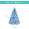 imageBest Choice Products 6ft PreLit Christmas Tree Premium Hinged Artificial Pine Lighted Holiday Tree for Home Office w 1000 Branch Tips 250 Lights Metal Hinges Foldable BaseBaby Blue