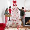 imageBest Choice Products 6ft PreLit Christmas Tree Premium Hinged Artificial Pine Lighted Holiday Tree for Home Office w 1000 Branch Tips 250 Lights Metal Hinges Foldable BaseWhite Lights
