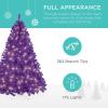 imageBest Choice Products 6ft PreLit Christmas Tree Premium Hinged Artificial Pine Lighted Holiday Tree for Home Office w 1000 Branch Tips 250 Lights Metal Hinges Foldable BasePurple