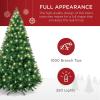 imageBest Choice Products 6ft PreLit Christmas Tree Premium Hinged Artificial Pine Lighted Holiday Tree for Home Office w 1000 Branch Tips 250 Lights Metal Hinges Foldable BaseClearWhite Lights