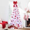 imageBest Choice Products 6ft PreLit Christmas Tree Premium Hinged Artificial Pine Lighted Holiday Tree for Home Office w 1000 Branch Tips 250 Lights Metal Hinges Foldable BaseWhite