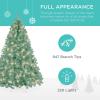 imageBest Choice Products 6ft PreLit Christmas Tree Premium Hinged Artificial Pine Lighted Holiday Tree for Home Office w 1000 Branch Tips 250 Lights Metal Hinges Foldable BaseSage Green
