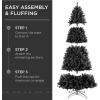 imageBest Choice Products 6ft PreLit Christmas Tree Premium Hinged Artificial Pine Lighted Holiday Tree for Home Office w 1000 Branch Tips 250 Lights Metal Hinges Foldable BaseBlack