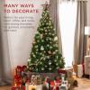 imageBest Choice Products 6ft PreLit Christmas Tree Premium Hinged Artificial Pine Lighted Holiday Tree for Home Office w 1000 Branch Tips 250 Lights Metal Hinges Foldable BaseClearWhite Lights