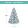 imageBest Choice Products 6ft PreLit Christmas Tree Premium Hinged Artificial Pine Lighted Holiday Tree for Home Office w 1000 Branch Tips 250 Lights Metal Hinges Foldable BaseIce Blue