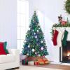 imageBest Choice Products 6ft PreLit Christmas Tree Premium Hinged Artificial Pine Lighted Holiday Tree for Home Office w 1000 Branch Tips 250 Lights Metal Hinges Foldable BaseMulticolor Lights