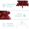 imageBest Choice Products 6ft PreLit Christmas Tree Premium Hinged Artificial Pine Lighted Holiday Tree for Home Office w 1000 Branch Tips 250 Lights Metal Hinges Foldable BaseBurgundy