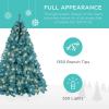 imageBest Choice Products 6ft PreLit Christmas Tree Premium Hinged Artificial Pine Lighted Holiday Tree for Home Office w 1000 Branch Tips 250 Lights Metal Hinges Foldable BasePeacock Blue