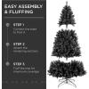 imageBest Choice Products 6ft PreLit Christmas Tree Premium Hinged Artificial Pine Lighted Holiday Tree for Home Office w 1000 Branch Tips 250 Lights Metal Hinges Foldable BaseBlack