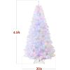 imageBest Choice Products 6ft PreLit Christmas Tree Premium Hinged Artificial Pine Lighted Holiday Tree for Home Office w 1000 Branch Tips 250 Lights Metal Hinges Foldable BaseWhite