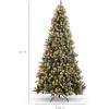 imageBest Choice Products 6ft PreLit PreDecorated Pine Hinged Artificial Christmas Tree w 1000 Flocked Frosted Tips 59 Pine Cones 250 Lights Metal Base45ft