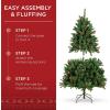 imageBest Choice Products 6ft PreLit PreDecorated Spruce Hinged Artificial Christmas Tree w 798 Tips Pinecones Berries 250 Lights Metal Base45ft