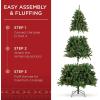 imageBest Choice Products 6ft PreLit PreDecorated Spruce Hinged Artificial Christmas Tree w 798 Tips Pinecones Berries 250 Lights Metal Base9ft