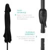 imageBest Choice Products 75ft HeavyDuty Round Outdoor Market Table Patio Umbrella wSteel Pole Push Button Tilt Easy Crank Lift  Sky BlueBlack