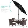 imageBest Choice Products 75ft HeavyDuty Round Outdoor Market Table Patio Umbrella wSteel Pole Push Button Tilt Easy Crank Lift  Sky BlueBlack