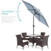 imageBest Choice Products 75ft HeavyDuty Round Outdoor Market Table Patio Umbrella wSteel Pole Push Button Tilt Easy Crank Lift  Sky BlueBreeze Blue