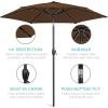 imageBest Choice Products 75ft HeavyDuty Round Outdoor Market Table Patio Umbrella wSteel Pole Push Button Tilt Easy Crank Lift  Sky BlueBrown