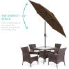 imageBest Choice Products 75ft HeavyDuty Round Outdoor Market Table Patio Umbrella wSteel Pole Push Button Tilt Easy Crank Lift  Sky BlueBrown