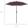 imageBest Choice Products 75ft HeavyDuty Round Outdoor Market Table Patio Umbrella wSteel Pole Push Button Tilt Easy Crank Lift  Sky BlueDeep Taupe
