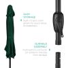 imageBest Choice Products 75ft HeavyDuty Round Outdoor Market Table Patio Umbrella wSteel Pole Push Button Tilt Easy Crank Lift  Sky BlueGreen