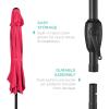 imageBest Choice Products 75ft HeavyDuty Round Outdoor Market Table Patio Umbrella wSteel Pole Push Button Tilt Easy Crank Lift  Sky BlueHot Pink