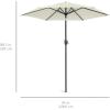 imageBest Choice Products 75ft HeavyDuty Round Outdoor Market Table Patio Umbrella wSteel Pole Push Button Tilt Easy Crank Lift  Sky BlueIvory