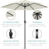 imageBest Choice Products 75ft HeavyDuty Round Outdoor Market Table Patio Umbrella wSteel Pole Push Button Tilt Easy Crank Lift  Sky BlueIvory
