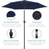 imageBest Choice Products 75ft HeavyDuty Round Outdoor Market Table Patio Umbrella wSteel Pole Push Button Tilt Easy Crank Lift  Sky BlueNavy Blue