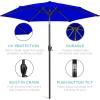 imageBest Choice Products 75ft HeavyDuty Round Outdoor Market Table Patio Umbrella wSteel Pole Push Button Tilt Easy Crank Lift  Sky BlueResort Blue