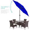 imageBest Choice Products 75ft HeavyDuty Round Outdoor Market Table Patio Umbrella wSteel Pole Push Button Tilt Easy Crank Lift  Sky BlueResort Blue